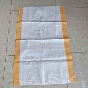 Blanc avec le <span class=keywords><strong>sac</strong></span> tissé par polypropylène résistant de cordon de rayure jaune pour l'emballage d'agriculture de bois de chauffage - Product Image 3