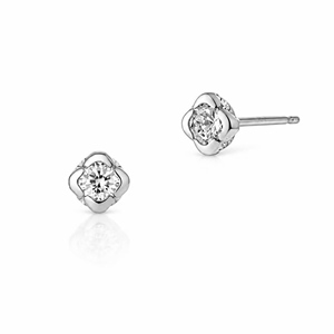 Ensemble de Petites Boucles d'Oreilles en Platine K10 avec Diamants CZ pour Femmes, Hypoallergéniques, Bijoux Fins, Vente en Gros - Product Image 4