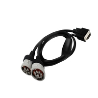Kustom J1708 6Pin laki-laki ke DB15P perempuan Splitter Y kabel kawat tenun untuk pembaca kode