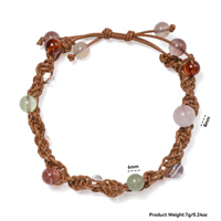 Bracelet en macramé Peridot Forêt, fait main, en cristal, pierre de guérison, bracelet tressé, cadeau en cristal fait main pour elle
