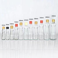 Bouteille en verre vide transparente de qualité alimentaire avec anneau de traction, écologique, pour huile de sésame, huile d'olive, sauce piquante, vinaigre - Vente en gros