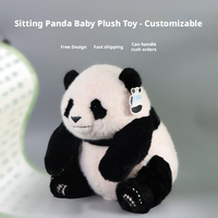 Peluche Panda Assis Réaliste la Plus Vendue, Jouet en Peluche Doux Personnalisable pour Souvenir, Anniversaire, Décoration d'Intérieur, Cadeau