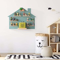 Étagère murale en bois massif moderne sur mesure à 5 niveaux pour accrocher Toniebox et Tonies