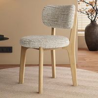 Chaise de salle à manger en bois massif de style rustique, revêtement en chenille, montage facile, dossier design de luxe léger, style médiéval, pour la maison