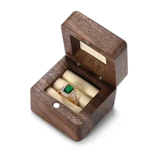 FANXI SM209 özel logo lüks ahşap mücevher kutusu halka kutusu ahşap mücevher kutusu