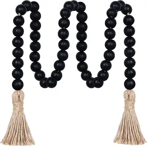 Hot sale wooden black boho garland table decor for door handles tray