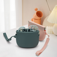 Vente en gros, étui de maquillage extérieur étanche en silicone, fermeture éclair, rangement des clés, porte-monnaie, étui pour prothèse dentaire, récipient alimentaire pour stockage cosmétique