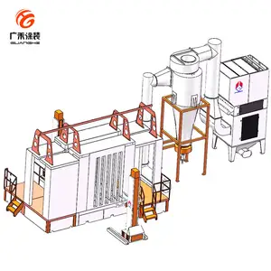 Large Automatic Powder Coating Spray Paint Machine Booth Profiles Electrostatic Powder Coating Line