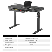 Table intelligente électrique à moteur unique, bureau debout ergonomique à hauteur réglable avec tiroir et ports USB pour la maison et le bureau