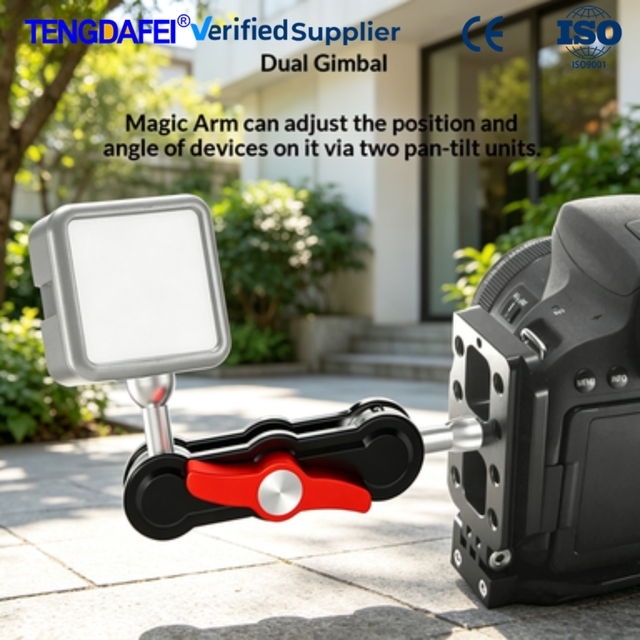 Hot Selling Aluminum Alloy Flexible Magic Arm Mount 360 Rotation Double Ball Head Bracket for DSLR Photography