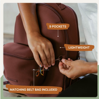 Sac à dos à couches en néoprène personnalisé SMETA avec sac banane, sac de voyage pour bébé avec poches isothermes
