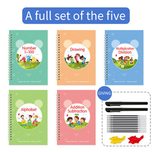 5-Piece tái sử dụng ma thuật thực hành copybook cho trẻ em rãnh viết cuốn sách với bìa giấy cho trẻ em tuổi 3-8 - Product Image 2