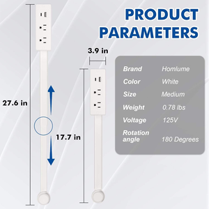 موسع منافذ كهربائية متعدد الوظائف مع منافذ USB-A وUSB-C ومنفذين كهربائيين AC، عصا تمديد للمساحات التي يصعب الوصول إليها - Product Image 4