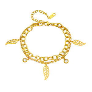 Luxury QT 18K Gold Plated Stainless Steel Charm Devil Eye New <b>Fashion</b> Trendy Crystal Rhinestone Heart Pattern Waterproof Women's - Product Image 1