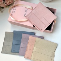Pochette personnalisée avec logo, petite boîte à bijoux, sac d'emballage cadeau avec insert pour présentation de bijoux