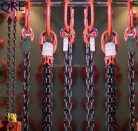 Chaîne de levage en acier allié soudé, multi-brins, grade G80, finition noire, avec crochet, marque QRE, modèle G80