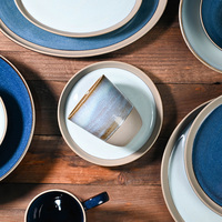 P & T Horeca vaisselle de table en porcelaine bleue émaillée colorée céramique européenne vente en gros de vaisselle et assiettes de luxe vaisselle de restaurant