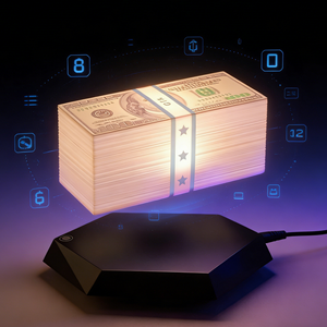 Veilleuse décorative à lévitation magnétique, thème <span class=keywords><strong>Grand</strong></span> Theft <span class=keywords><strong>Auto</strong></span> Vice City, art moderne, technologie de pointe, style gangster dollar américain, jouet - Product Image 4