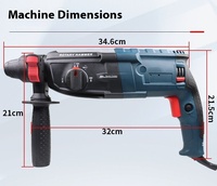 Perceuse électrique 24-28 mm 220 V avec mandrin SDS PLUS, 2 modes de perçage, mode visseuse à percussion pour la construction et le bricolage à domicile