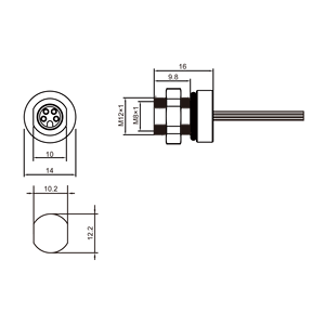 Marvtech Rear <b>Lock</b> Table Mount <b>Cable</b> Connectors <b>with</b> Wire for Factory Automation - Product Image 5
