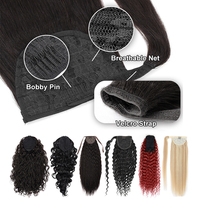 Extensions de cheveux brésiliens 100% naturels Remy — ali queen, queue de cheval, cheveux vierges, avec Clip, vente en gros