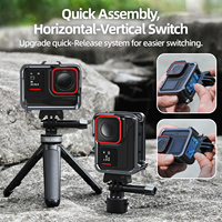 Accessoires de boîtier de caméra de sport Telesin pour Insta360 ACE/ACE PRO avec interface de chaussure froide cadre de protection en aluminium à dégagement rapide