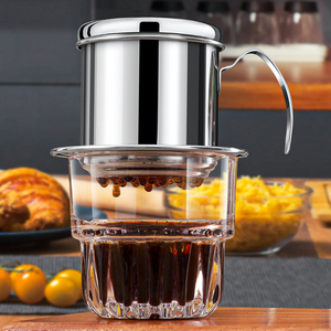 Cafetera <span class=keywords><strong>de</strong></span> goteo manual portátil <span class=keywords><strong>de</strong></span> acero inoxidable, reutilizable, <span class=keywords><strong>sin</strong></span> papel, con filtro vietnamita Phin, apta para lavavajillas, para una sola porción, para barista - Product Image 3