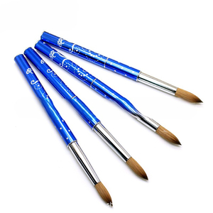 Pinceau à ongles en cristal bleu vison, taille 2 à 24, tête ronde, insertion inversée, poils synthétiques, poudre acrylique, pinceau pour nail art - Product Image 3