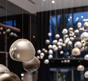 Banquet Hôtel Escaliers Boule Ronde Lustre Plafond Villa Duplex Salon Lave Verre Lustre Pendentif Lumière - Product Image 5