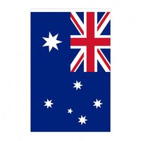 Vente en gros par le fabricant d'autocollants décoratifs de style fanion, motif et taille personnalisés, inspirés des drapeaux australiens