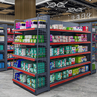 Étagères Gondoles Métalliques Robustes Double Face à Options Multi-Niveaux Prix Usine pour Supermarché