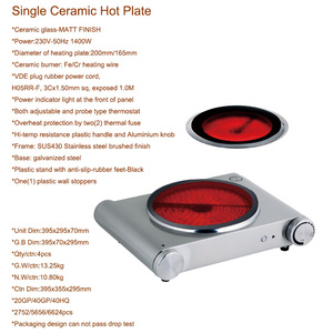 Kompor pemanas listrik portabel 1400W, peralatan dapur pelat panas kompor memasak untuk kompor rumah tangga - Product Image 3