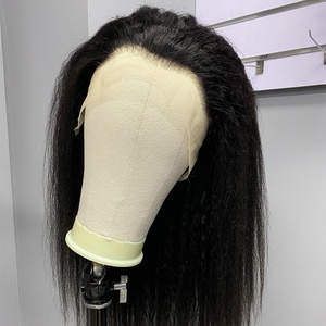 Guarantee Hair Brazilian/peruvian Mink Hair <b>Lace</b> <b>Wig</b> Kinky/yaki Straight <b>Lace</b> <b>Wig</b> Natural Color Handmade and Machine Wefted <b>Wig</b> - Product Image 3