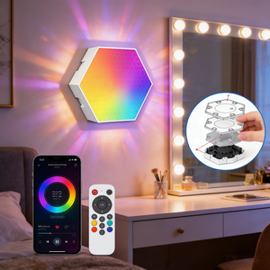 Lumière <span class=keywords><strong>de</strong></span> jeu hexagonale RGB modulaire murale alimentée par USB pour salon et bars <span class=keywords><strong>de</strong></span> jeux - Product Image 1