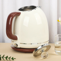 Bouilloire électrique rétro de haute qualité de 1,8 litre, double paroi, nouveau design, chauffe-eau avec contrôle de la température pour un usage domestique