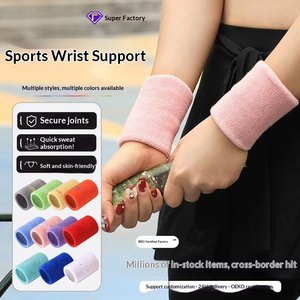 Custom Logo Solid Color Cotton Sports Wristband Soft Sweat Absorbent Athletic Sweatbands for Team Cheerleading Yoga Workouts - Product Image 1