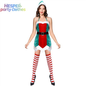 Ensemble de lingerie sexy de Noël exotique pour femmes adultes HESPER, robe courte de Noël pour boîte de nuit, costume d'elfe du Père Noël - Product Image 3