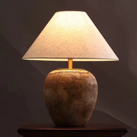 Ventes de liquidation d'usine Wabi-sabi Table de poterie nouveau rétro salon chambre chevet étude concepteur Zen lampe de bureau
