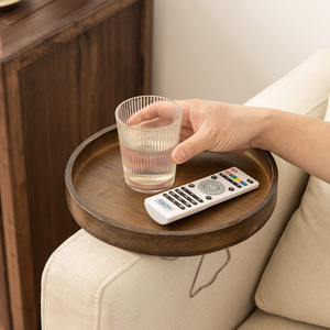 Bamboo Sofa Tray Armrest Storage <b>Holder</b> For Snacks And Remote <b>Control</b> Simple Style - Product Image 2