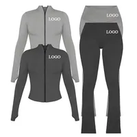 Fabricants de vêtements de sport sur mesure pour les ensembles de yoga et de gym, leggings pour femmes, ensemble sweat-shirt et pantalon, ensemble 2 pièces