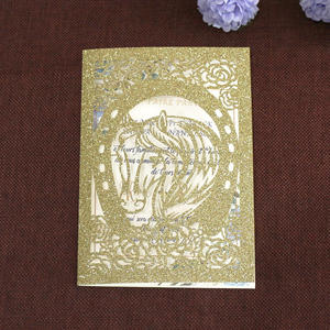 <span class=keywords><strong>Carte</strong></span> pliée <span class=keywords><strong>à</strong></span> paillettes Offre Spéciale motif animal cheval <span class=keywords><strong>carte</strong></span> <span class=keywords><strong>de</strong></span> remerciement <span class=keywords><strong>Invitation</strong></span> <span class=keywords><strong>de</strong></span> <span class=keywords><strong>mariage</strong></span> papier doré cartes <span class=keywords><strong>d</strong></span>écoupées au laser - Product Image 3