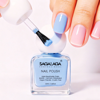 Vernis à ongles à base d'eau en gros, marques privées, fournitures pour ongles, végétalien, halal, respirant, non toxique, couleur longue durée