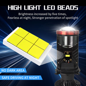 Phare de projecteur bi-LED <span class=keywords><strong>T5</strong></span> H4 <span class=keywords><strong>35W</strong></span> 6000K double faisceau haut-bas avec coupure nette | Mise à niveau rentable de l'objectif de voiture - Product Image 2