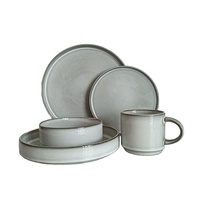 Vaisselle en grès à glaçure réactive en céramique pour la maison, qualité supérieure, ensemble de service pour l'hôtellerie