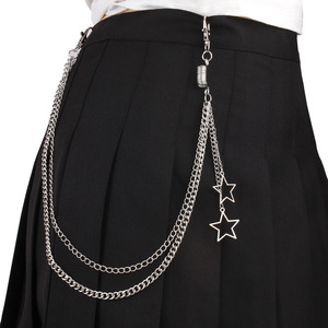 Chaîne de taille Yueli Star Pendant double couche double anneau en alliage de zinc, style Hip Hop, pour usage quotidien - Product Image 1