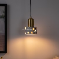 Lámpara Colgante Minimalista Cautivadora de Lujo, de Cobre, Mármol y Cristal en Forma de Cilindro y Lágrima, Lámpara de Isla Moderna para Bar
