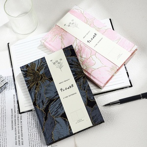 Carnet de notes A5 à couverture rigide, surface en tissu doré, motif pivoine, fleur étoilée, <span class=keywords><strong>pour</strong></span> étudiant, ligné, cadeau de haute qualité, 100 feuilles - Product Image 2
