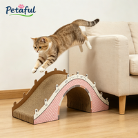 Produit phare : L'arche pour chat Petaful, moderne, en forme de pont, durable, écologique, en carton ondulé recyclé, à 4 niveaux