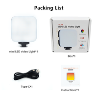 Lampe LED de poche Hongdak 4W pour téléphone, caméra vidéo et photographie, avec batterie intégrée 1200 mAh, lumière d'appoint RVB