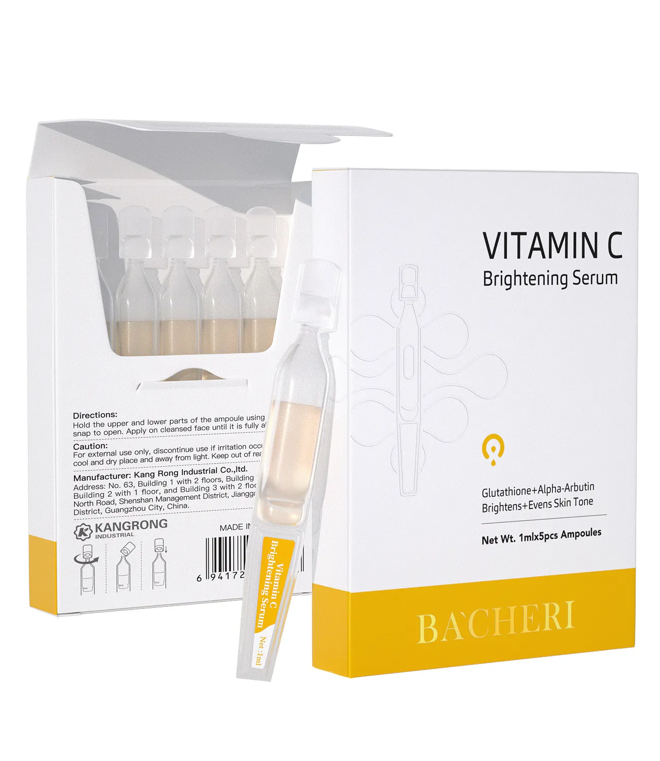 Kangrong Serum Chăm Sóc Da Mặt Vitamin C Làm Trắng Da Mặt Tinh Khiết Galactomyces Glutathione Nhãn Hiệu Riêng